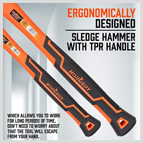HORUSDY 5-Piece Hammer Set, 16oz and 32oz Ball Pein Hammers, 32oz Rubber Mallet, 3lb Sledge, 3lb Cross Peen Hammer 5