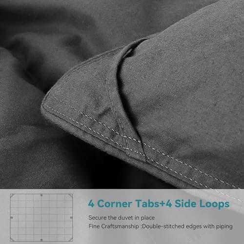 KAKABELL Goose Down Comforter-All Season Queen Size Duvet Insert-Luxurious Fluffy Hotel Style Bedding Comforter Ultra Soft Premium Cotton Cover Black 90x90 Inches 5