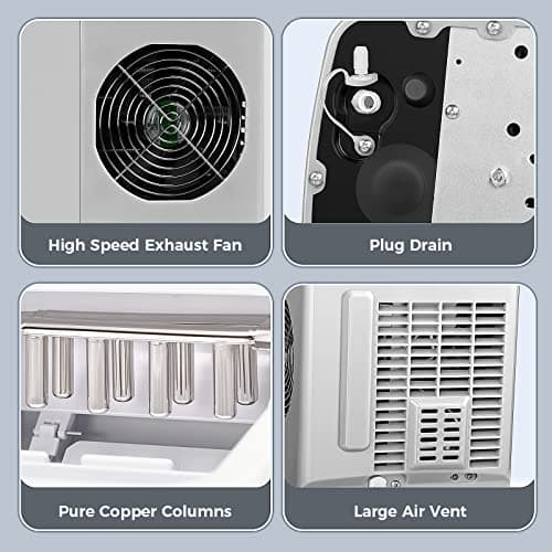 AGLUCKY Ice Makers Countertop with Self-Cleaning, 26lbs/24hrs, 9 Cubes Ready in 6 Mins, Portable Ice Machine with 2 Sizes Bullet Ice/Ice Scoop/Basket for Home/Kitchen/Office/Bar/Party, Grey 9