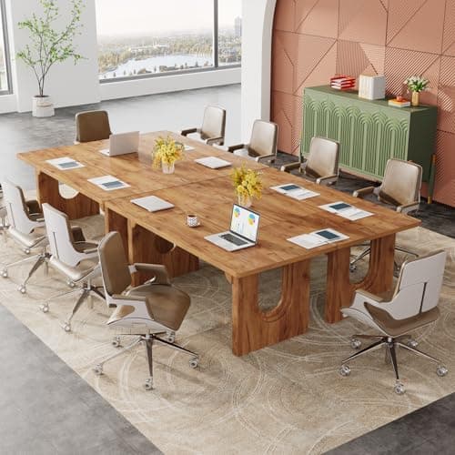 Tribesigns Modern Executive Desk, 70.9" Large Office Computer Desk, Conference Table Meeting Room Table, Simple Workstation Business Furniture for Home Office, Brown 5