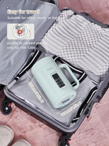 balbali Portable Electric Pot for Cooking Dorm Room - 28oz Non-stick Travel Electric Kettle, Mini Hot Pot with Temperature and Time Control - Self Heating Soup/Rice/Ramen Cooker/Warmer Green 6