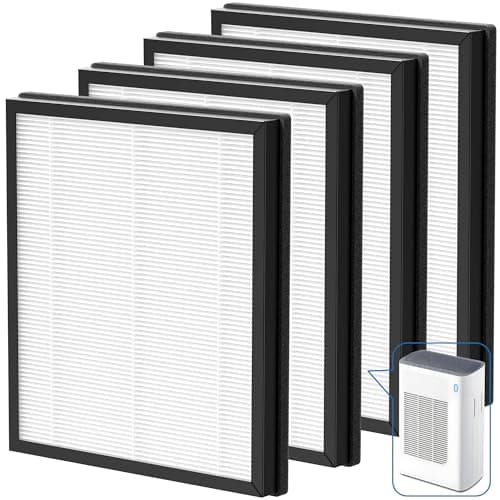 Harebery 4 Pack T356 Replacement Filters - Compatible with Trucozie T356 Purifier, 3-Stage Filtration System