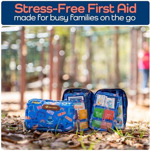 KeepGoing Travel First Aid Kit for Kids – 130 Pc. for Car, Home, Purse, Diaper Bag & Backpack with Latex-Free Bandages - Mini First Aid Kit Travel Size TSA-Approved 5