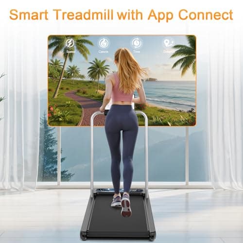 Walking Treadmill Pad with Incline Handle Bar, Silent Fitness Equipment, Treadmill with 4-in-1 Modes, Easy Assembly, Portable Home Gym Equipment 6