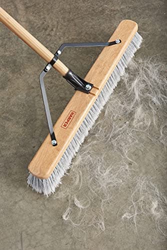 Harper 24 Inch Indoor Smooth-Surface Push Broom with Flagged Bristles for Sand, Saw Dust, Wood Shavings and Pet Hair in Garages, Warehouses, and Workshops 10