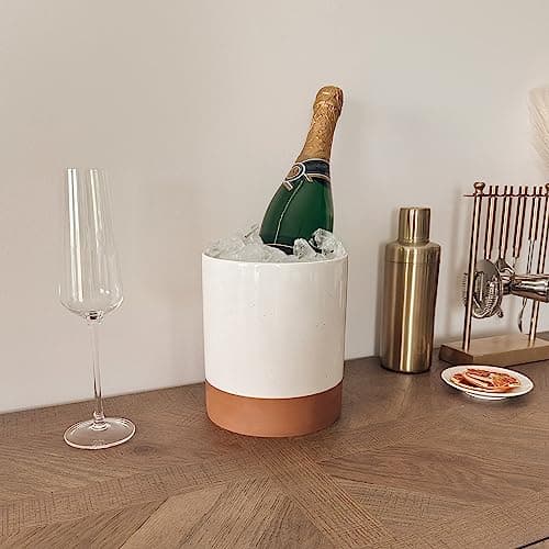 Mora Ceramic Kitchen Utensil Holder - Wooden Spoon & Spatula Crock for Countertop, Modern Farmhouse Home Decor, Extra Large 7.3" Cooking Organizer for Stove Top and Counter - Heavy & Sturdy - Vanilla 7