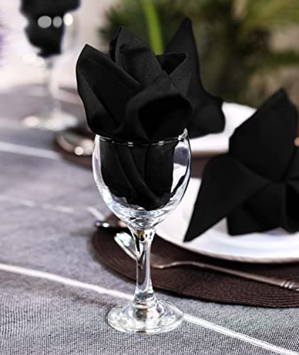 Utopia Home Black Cloth Napkins (12 Pack, 20x20 Inches), Ideal Dinner Napkins for Party, Wedding and Lunch/Dinner 5