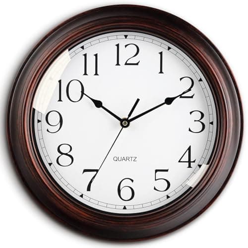 KECYET Wall Clocks Battery Operated Silent Non-Ticking Wall Clock 8.5 Inch Small Vintage Retro Rustic Style Decorative for Kitchen Living Room Home Office (Bronze)
