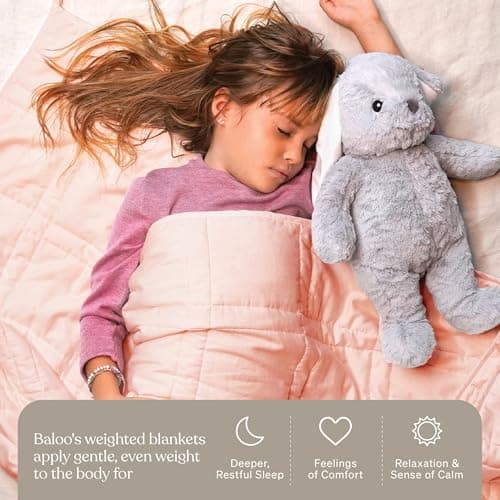 Baloo Weighted Blanket for Kids and Adults (Petal Pink - 9lbs 40"x60" - Mini Size) | Cooling & 100% Cotton Material | Machine Washable & Dryer Safe | with Glass Microbead Fill 6