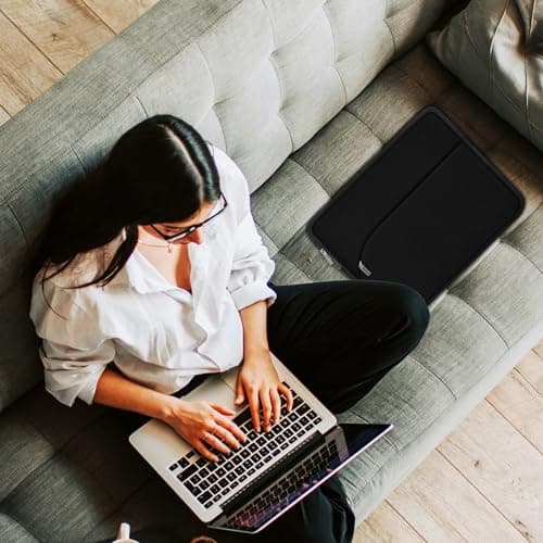 Laptop Sleeve Case 15.6 inch, Durable Portable Monitor Protective Cover with Front Pocket, Traveling Computer Carrying Bag Laptop Sleeve Compatible for HP, Dell, Asus, Lenovo, Black 7