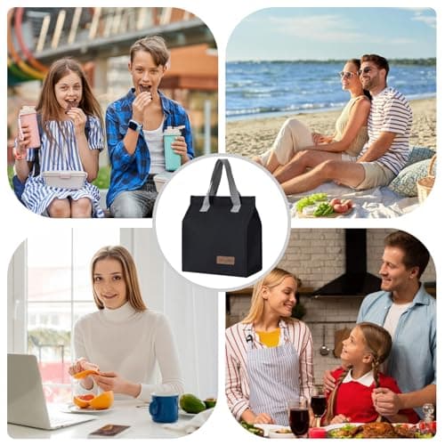 TELLUMO Lunch bag, Insulated Lunch Bag for Women Men Large Lunch Box Container Reusable Leakproof Tote for Office, Work, School, Beach or Travel (Dark) 7