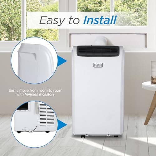 BLACK+DECKER Smart Portable Air Conditioner with Heat, 12,000 BTU Cooling, 9,000 BTU Heating for Rooms up to 550 Sq. Ft., Follow Me Remote, BPACT12HWT, White 7