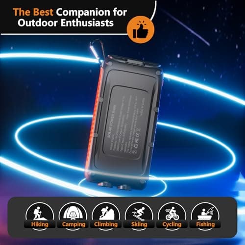 Solar Charger Power Bank 49,800mAh Portable Solar Phone Charger with 2 USB-A and Type-C Interface, 15W Fast Charging for iPhone, Samsung etc. Portable Battery Charger with Dual Flashlight for Camping 5