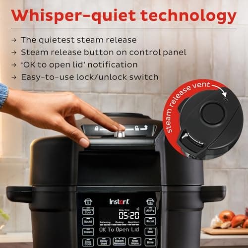 Instant Pot Duo Crisp Ultimate Lid,13-in-1 Air Fryer&Pressure Cooker Combo, Sauté, Slow Cook, Bake, Steam, Warm, Roast, Dehydrate, Sous Vide&Proof, App With Over 800 Recipes,1500 watts,6.5 Quart,Black 6