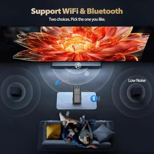 TryLand Mini Projector with WiFi and Bluetooth, 4k Support Portable Outdoor Projector, 200 ANSI Lumens, Smart Projector with Android, Built-in App Movie Proyector for Home Theater, Camping, Gaming 7