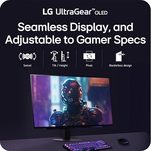 LG 27GX704A-B 27-inch Ultragear QHD (2650x1440) OLED Gaming Monitor 240Hz, 0.03ms, NVIDIA G-Sync Compatible, AMD FreeSync Premium Pro, VESA Display HDR TrueBlack400, HDMI 2.1, DisplayPort, Black 6