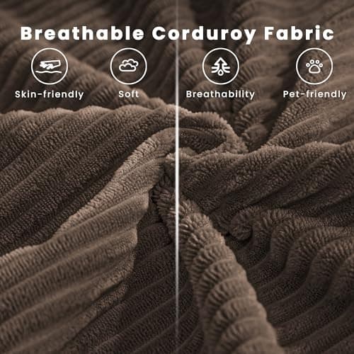 Olimix Convertible Sleeper Sofa Bed, 78" Corduroy Foldable Boneless Modular Couch, Memory Foam Compressed Sofa in A Box W/Plush Fabric Comfy Floor Lounge Couch for Living Room Apartment Bedroom, Brown 8