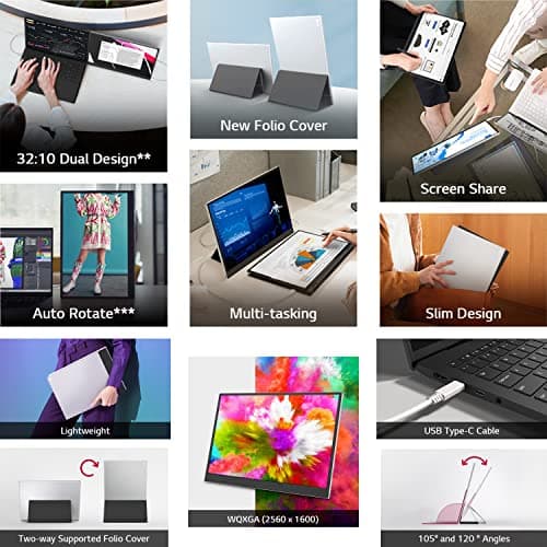 LG Gram +View, 16MR70.ASDA1, 16 Inch WQXGA Portable Monitor 2