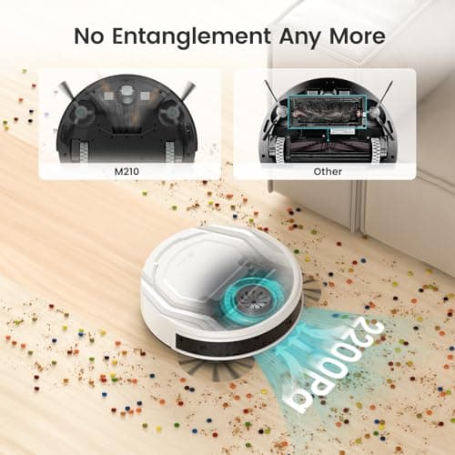 Lefant M210 Pro Robot Vacuum Cleaner, 2200Pa Powerful Suction, 120 Mins Runtime, Automatic Self-Charging, Wi-Fi/App/Alexa Control, Perfect for Pet Hair, Hard Floors, and Low-Pile Carpets 5