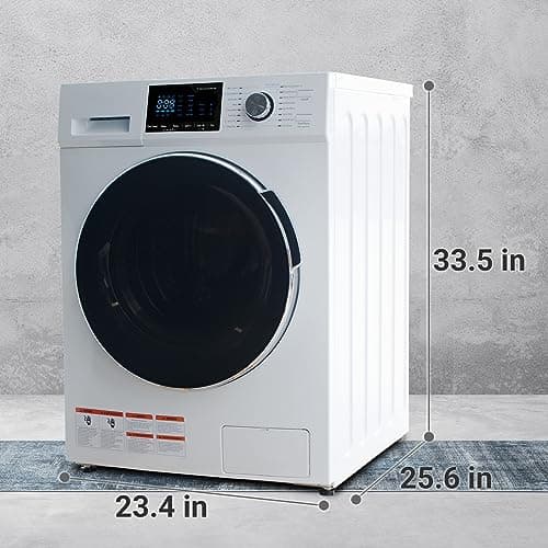 24" All-in-One Washer and Dryer Combo, 2.7 Cu.Ft Front Load Ventless Washer Dryer with 26.5 Lbs Loading Capacity, Compact Size, LED Display, Child Lock, for Laundry, Apartments, RV, Dorm, White 9