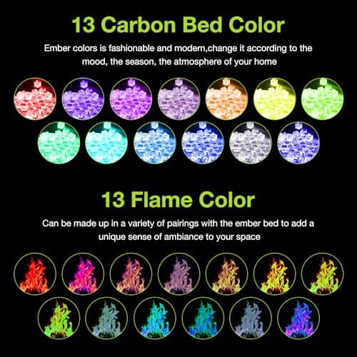 DUMOS Electric Fireplace Wall Mounted/Recessed/Free Standing 50 Inch Space Heater with Remote Control Adjustable Flame Colors Touch Screen Energy Saving 7