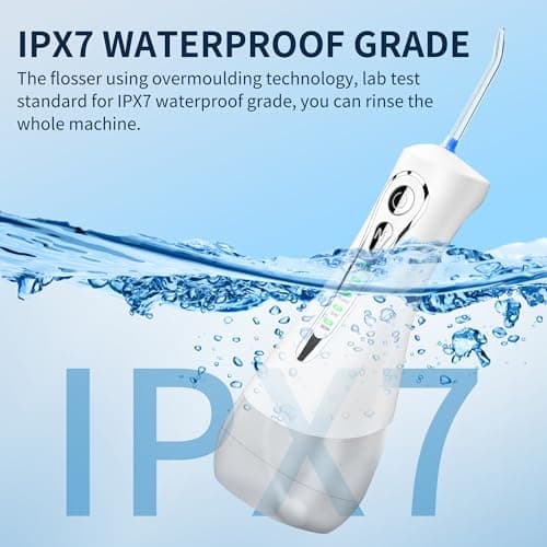 Qinzcp Water Dental Flosser Pick for Teeth, Cordless Rechargeable Oral Irrigator with 320ML Large Capacity Removable Water Tank, 4 Modes Portable Water Flosser Including DIY Mode, IPX7 Waterproof 5