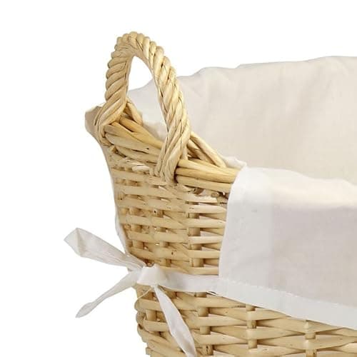 Household Essentials Wicker Laundry Basket with Handles, Handwoven Willow, Removable and Washable Liner, Great for Carrying Laundry or Storing Linens 4