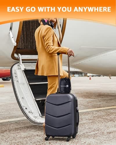 Sunany Travel Pillow, Inflatable Neck Pillow Used for Airplanes/Cars/Buses/Trains/Office Napping with Eye Mask/Earplugs (Gray) 8