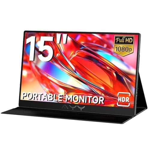 AYY Portable Monitor for Laptop 15 Inch, FHD 1080P USB-C HDMI Travel Monitor External for Computer, Second Display HDR IPS Gaming Monitor Extender for PC MAC Phone PS4/5 Xbox Switch, Built-in Speakers