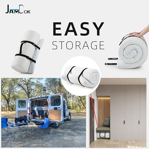 Jamdok 2Inch Cot Mattress Topper,Narrow Twin Foam Mattress for Camping Cot,Sofa Bed,Pull Out Chair Cushion,Portable,Roll Up Surpportive Sleep Pad(75 x 30) 6