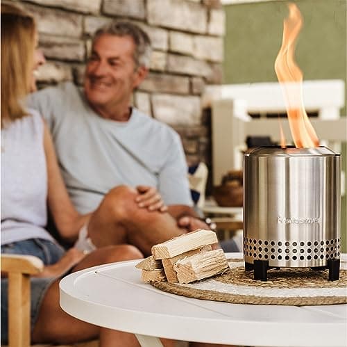 Solo Stove Mesa, 5.1 Inch Tabletop Fire Pit with Stand - Smokeless, Stainless Steel Fire Pit for Camping, Outdoor & Patio- Wood Burning or Pellet Fueled Portable Bonfire, 1.4lbs, Stainless Steel 8