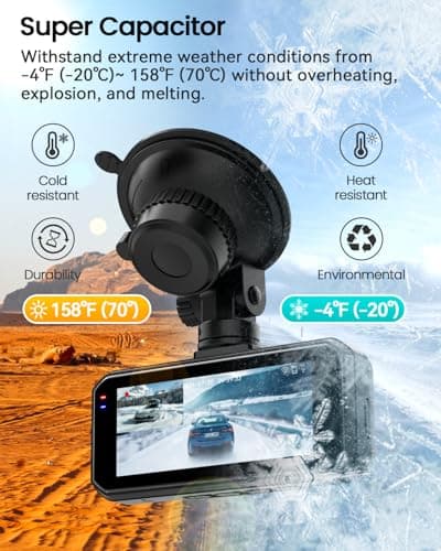 IIWEY 4K Dash Cam Front and Rear for Cars, Dual UHD Camera with WiFi, Free 64GB Card, 3.16" IPS, G-Sensor, Parking Mode, Loop Recording, WDR 8