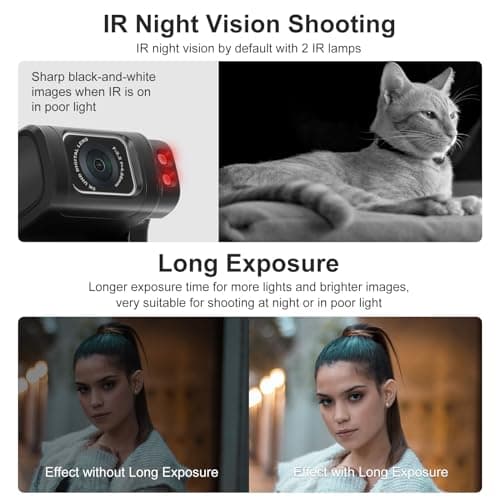 ORDRO 5K Video Camcorder, M3 48MP UHD 4K/60fps Handheld Digital Camera, 3.5'' Rotatable IPS Screen 3250mAh Battery WiFi IR Night Vision Camera with 64G Card for YouTube Vlogs 6
