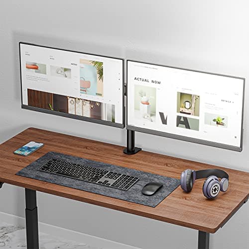 WALI Dual Monitor Stand for Desk, Dual Monitor Mounts for 2 Monitors up to 27 inch, 2 Monitor Desk Mount Holds up to 22 lbs, Height Adjustable Swivel Tilt Rotation, 75x75/100x100mm (M002), Black 8