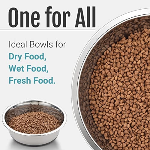 PEGYY11 Nonslip Stainless Steel Dog Bowls, 3.8 US Cup, 2 Count 7