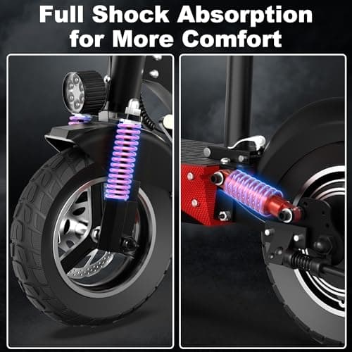 Electric Scooter for Adults with Seat, 600W Motor, 28MPH, 18 Miles Long Range, 10" Pneumatic Off-Road Tires, Dual Suspension, Folding Commuter E Scooter 7