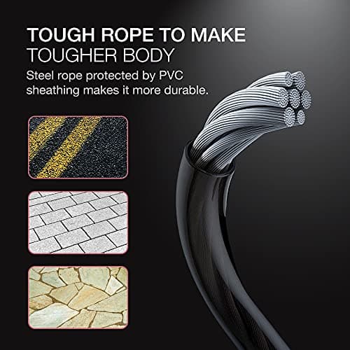 Jump Rope, H Handio Jump Rope with Counter, Workout Jumping Rope with Steel Ball Bearings, Adjustable Length Speed Skipping Rope for Men Women Kids Home Gym, Crossfit, Fitness Exercise 5