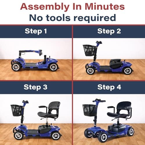 Zipr Roo 4 Wheel Mobility Scooter - 29 lbs Heaviest Piece - Powered Wheelchair - Compact Heavy Duty Mobile for Travel, Seniors, Adults, Handicapped - Long Range Battery with Charger Basket Included 8