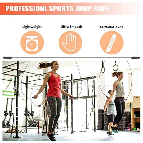 Redify Jump Rope,Jump Ropes for Fitness for Women Men and Kids,Speed Jumping Rope for Workout with Ball Bearings,Adjustable Skipping Rope for Exercise&Slim Body at Home School Gym (Red,Blue) 6