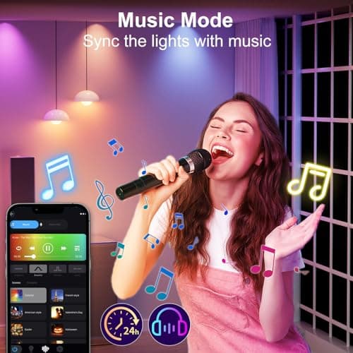 luckystyle Smart Light Bulbs, 9W A19 E26 800LM WiFi Bluetooth LED Bulbs Compatible with Alexa, Google Assistant & Home, 16 Million Colors Music Sync Color Changing Dimmable RGBWW Lights Bulb (4) 6