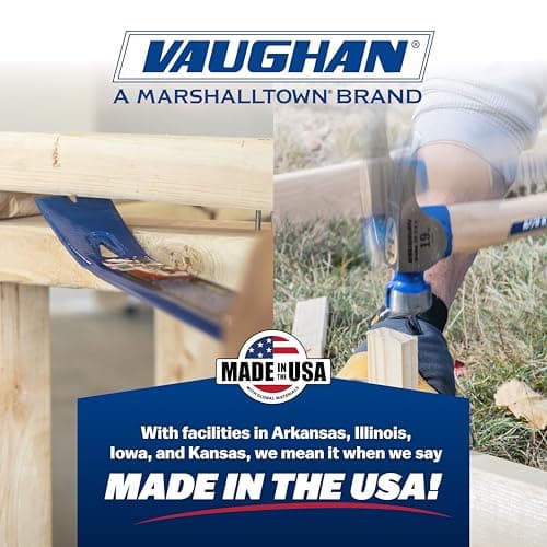 VAUGHAN Ball Pein Hammer, 8 oz, Hickory handle, American high carbon steel, TC308, VN15330 7