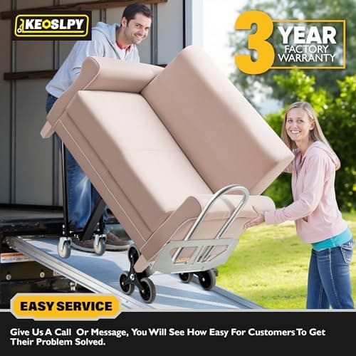 Keoslpy CSHT-2243B 3 in 1 Industrial Convertible Aluminum Hand Truck Dolly Cart, 1000 LBS Capacity, Heavy Duty Stair Climbing Utility Trolley Platform Cart with Wheels for Transport & Moving 6