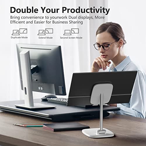 ForHelp 17.3" Portable Monitor 1080P FHD 144Hz Narrow Edge Laptop Monitor USB C HDMI Gaming Computer IPS HDR Screen, Travel Monitor for PC Mac Phone Xbox PS5 Switch Laptop w/Smart Cover & Speakers 5