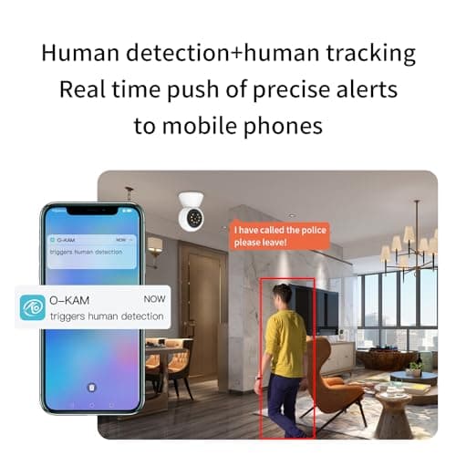 EVERSECU HD 2K 3.0MP WiFi Home Security Camera, Pan/tilt, Humanoid Auto Tracking, 2 Way Audio, Night Vision, Compatible with Alexa, Baby Monitor Elder Pet Camera 5