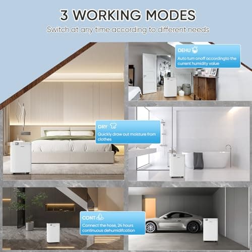 VOVGUU 4500 Sq.Ft 52 Pints Dehumidifier for Basement and Home with Drain Hose & Water Tank, 3 Smart Modes, Humidity Control, Auto Defrost, 24H Timer- 2024 Energy Star Dehumidifer for Large Room 7
