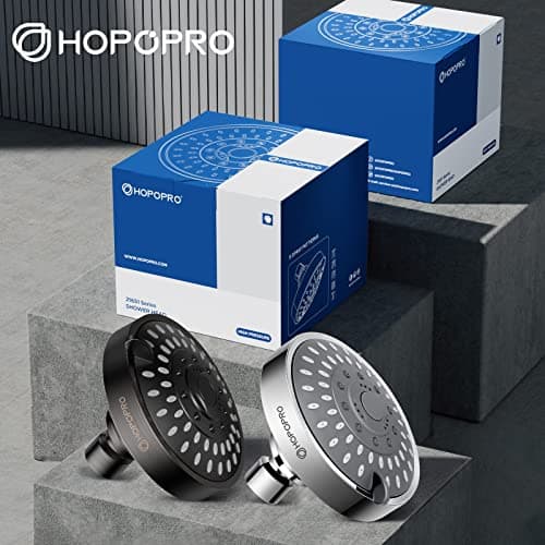 HOPOPRO 5-Mode High Pressure Shower Head - The Washington Post, NBC News, Today TV Show Recommended - High Flow Fixed Showerheads (4 Inch Chrome) 6
