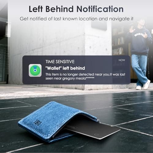 Wallet Tracker Card (iOS Only) - 0.07in Slim, Work with Apple Find My, Bluetooth Tracker Smart Tracking Card Wallet Finder, IP68 Waterproof, Item Locator for Luggage Tags, Passports, Purse 7