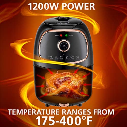 Brentwood AF-202BKC Small Electric Air Fryer, Timer & Temp. Control, 2-Liter, Black/Copper 6