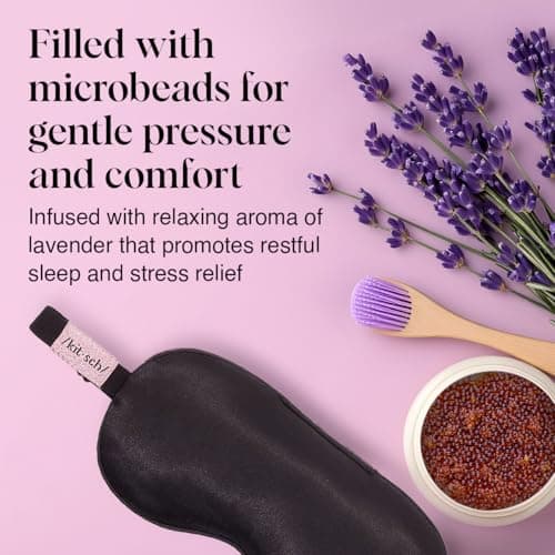 Kitsch Weighted Satin Sleep Mask - Weighted Eye Masks for Sleep and Travel - Lavender Ultra-Soft Sleeping Eye Mask for Women and Men - Light Blocking, Adjustable Strap, (4.1oz/116g) 6