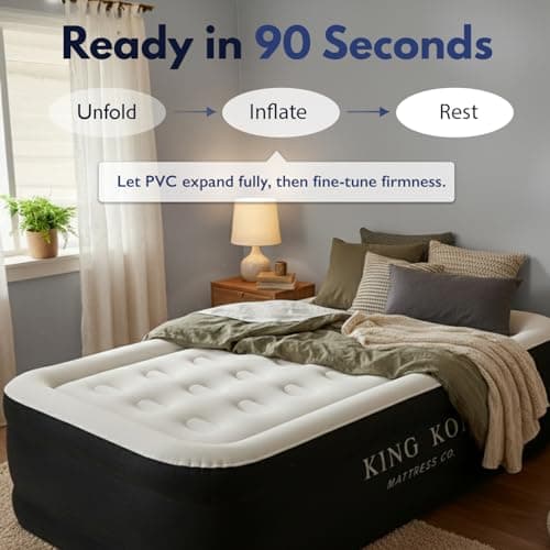King Koil Luxury Twin Air Mattress with Built in Pump, 20” Double High Twin Size Premium Airbed, Inflatable Blow Up Mattress, Waterproof, 1-Year Warranty 5